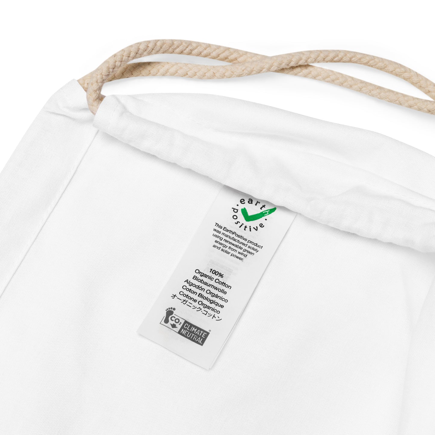 Simplicity in Wanderlust Organic Cotton Drawstring Bag