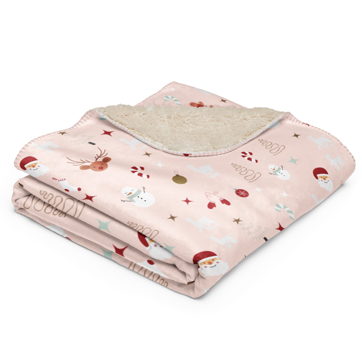 Blissful Holiday Pink Sherpa Blanket