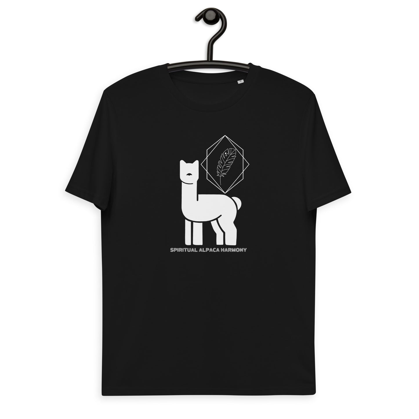 Alpaca Spirit Feather Unisex Organic Cotton T-shirt
