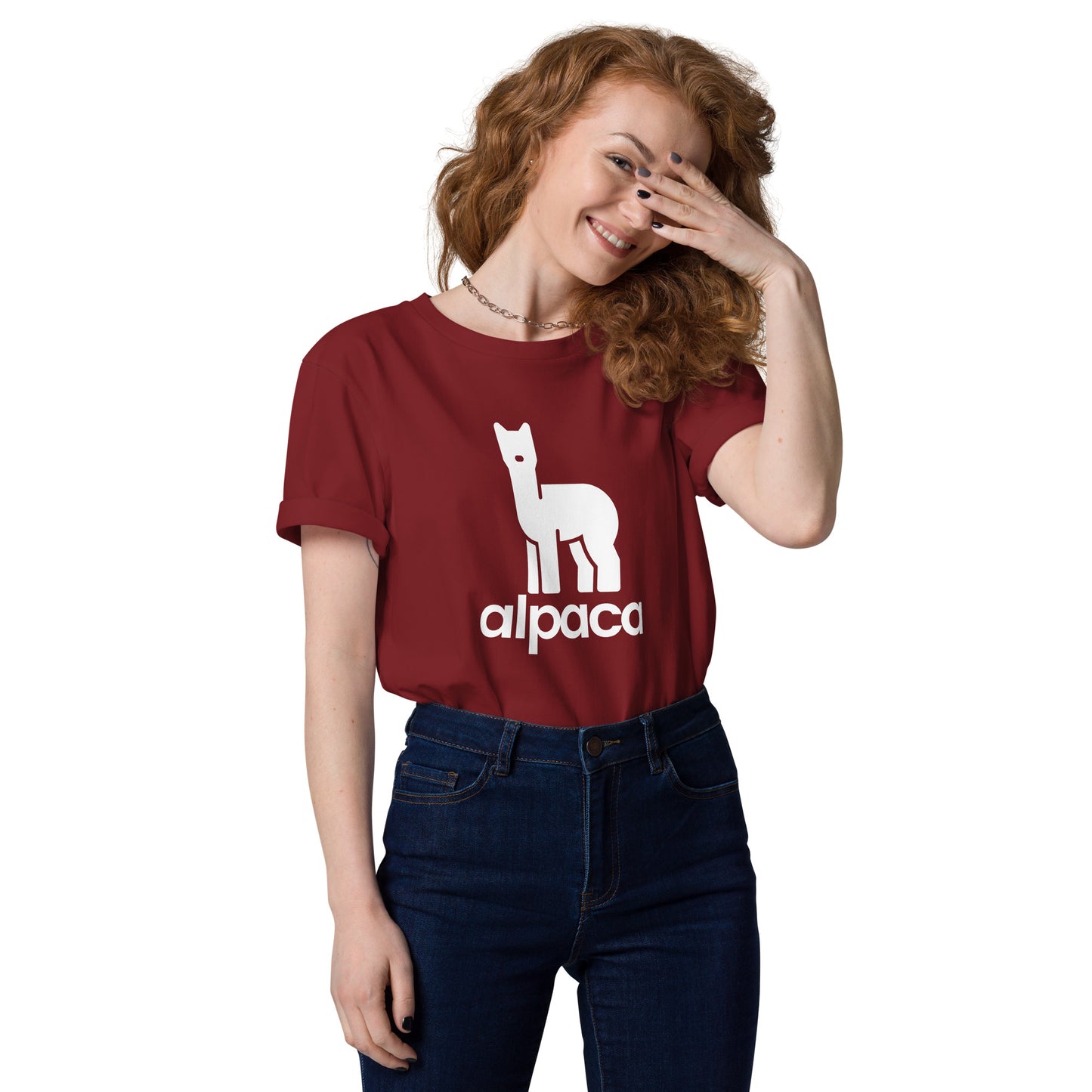 Strong Alpaca Unisex Organic Cotton T-shirt (Black/ Navy/ Burgundy)