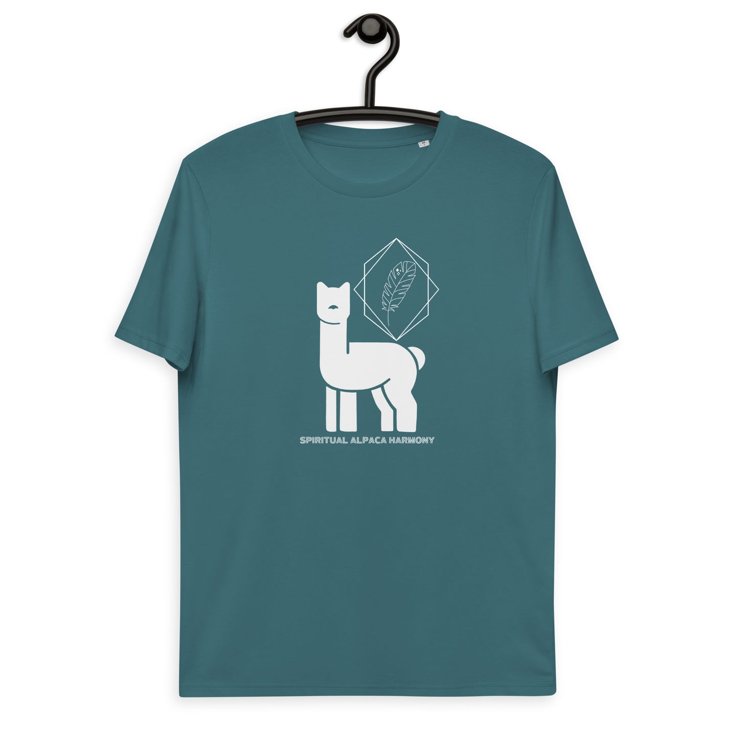Alpaca Spirit Feather Unisex Organic Cotton T-shirt