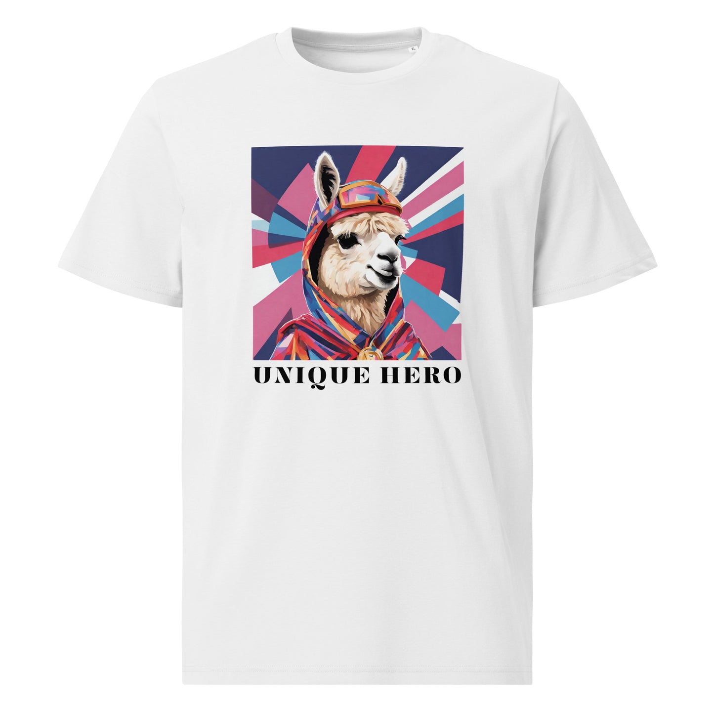 Unique Hero Alpaca Unisex organic cotton t-shirt