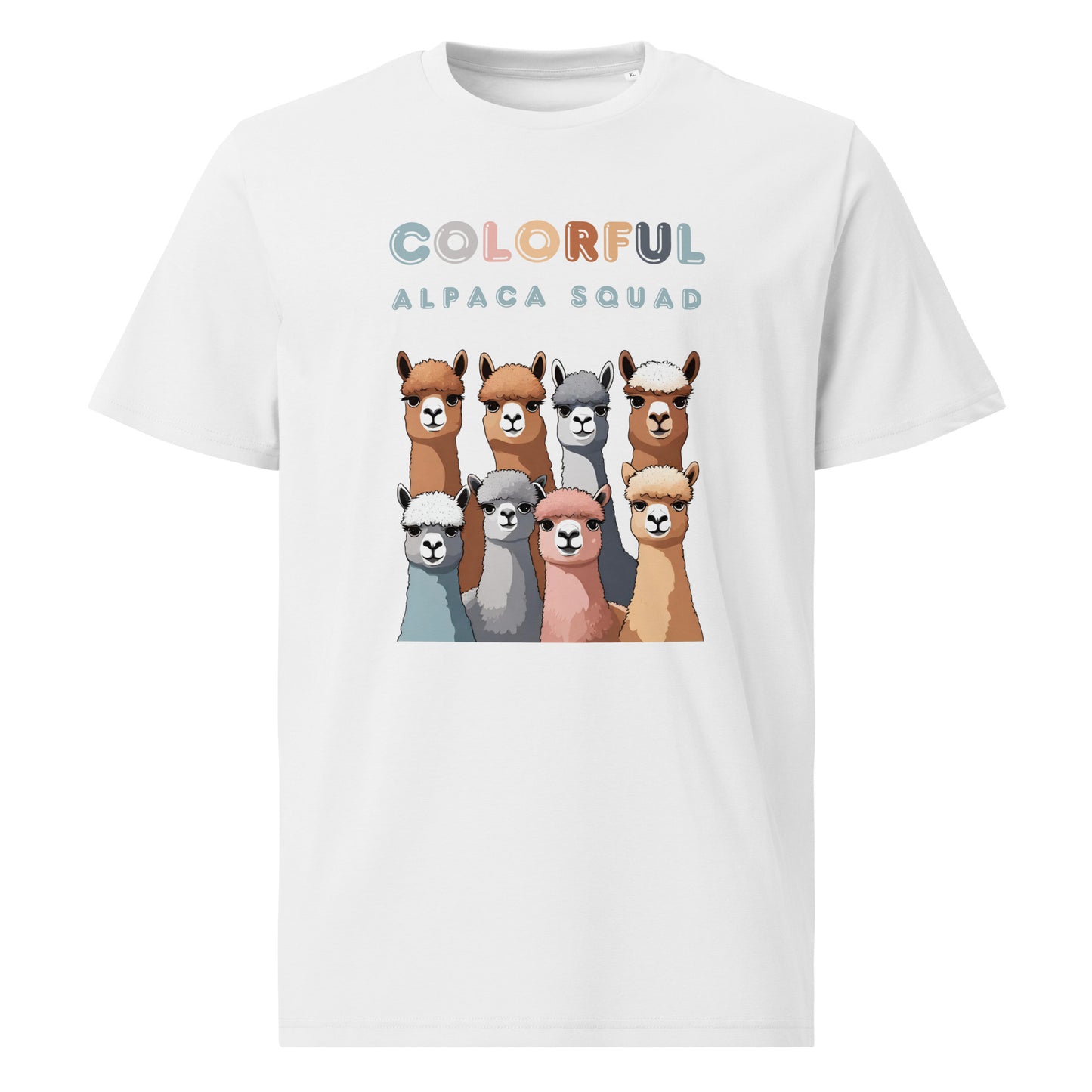 Colorful Alpaca Squad Unisex Organic Cotton T-shirt