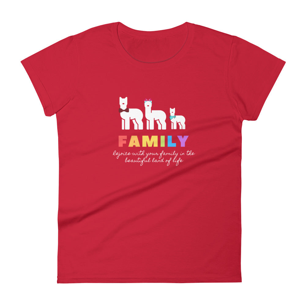 Alpaca Family Women Short Sleeve T-shirt