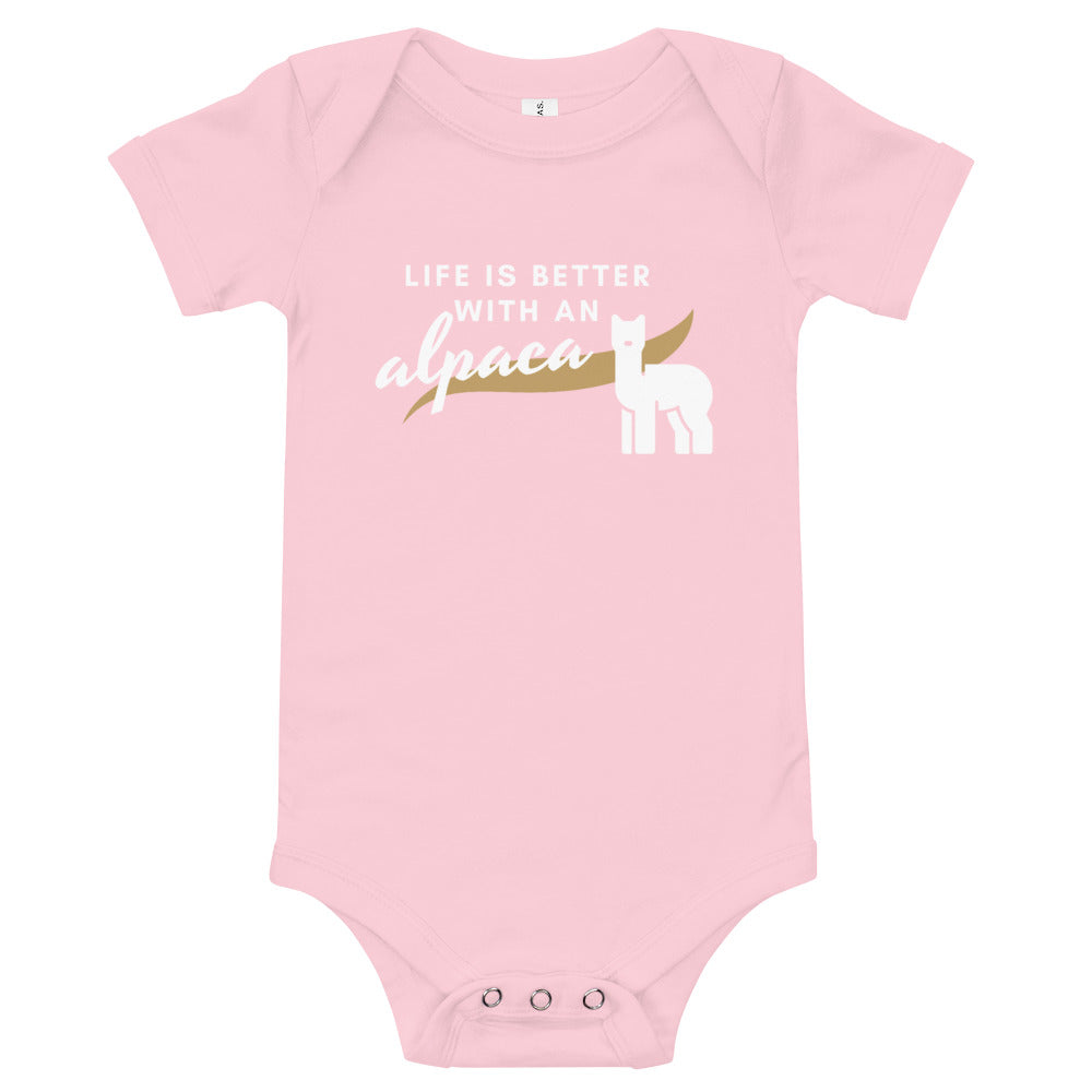 Life is Better with An Alpaca Baby One Piece | The Therapeutic Alpaca