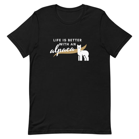 Better Life with Alpaca Short-Sleeve Unisex T-Shirt | The Therapeutic Alpaca
