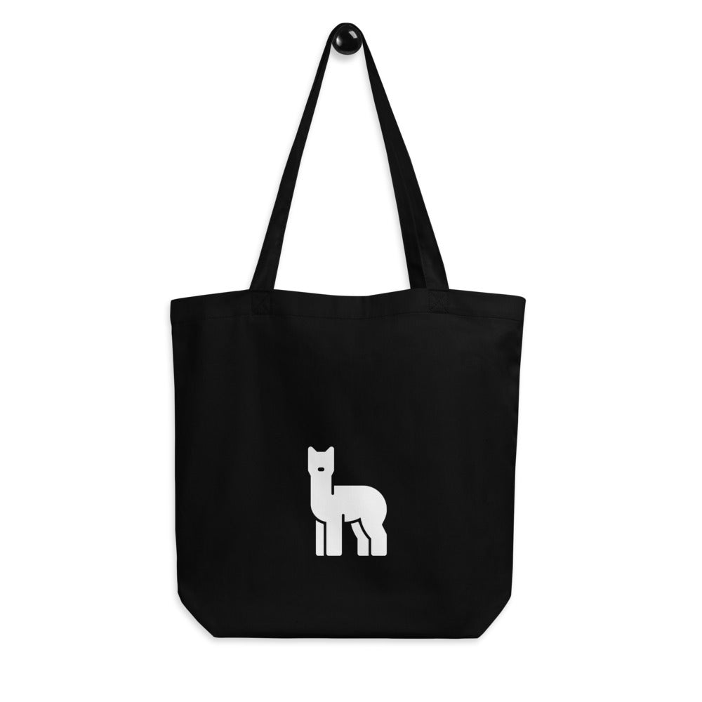 Alpaca Black Minimal Eco Tote Bag | The Therapeutic Alpaca