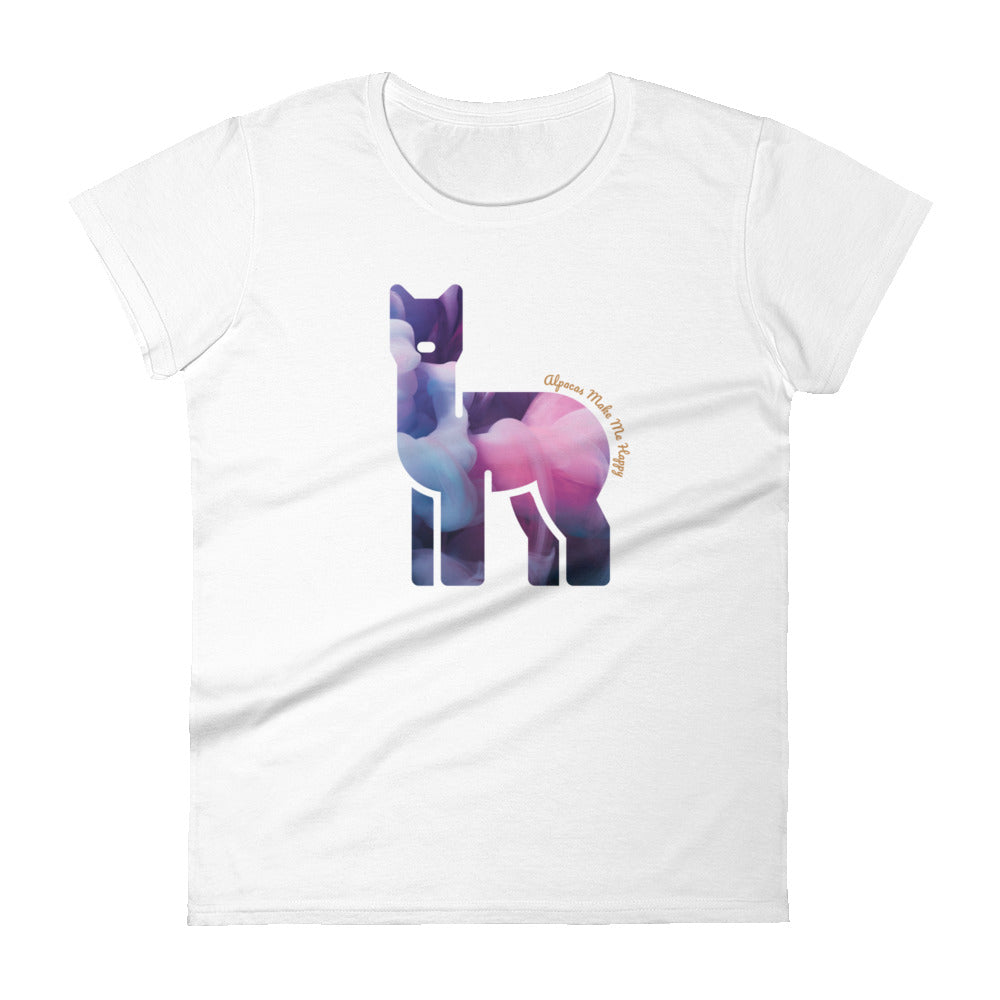 Alpacas Make Me Happy Women Short Sleeve T-shirt
