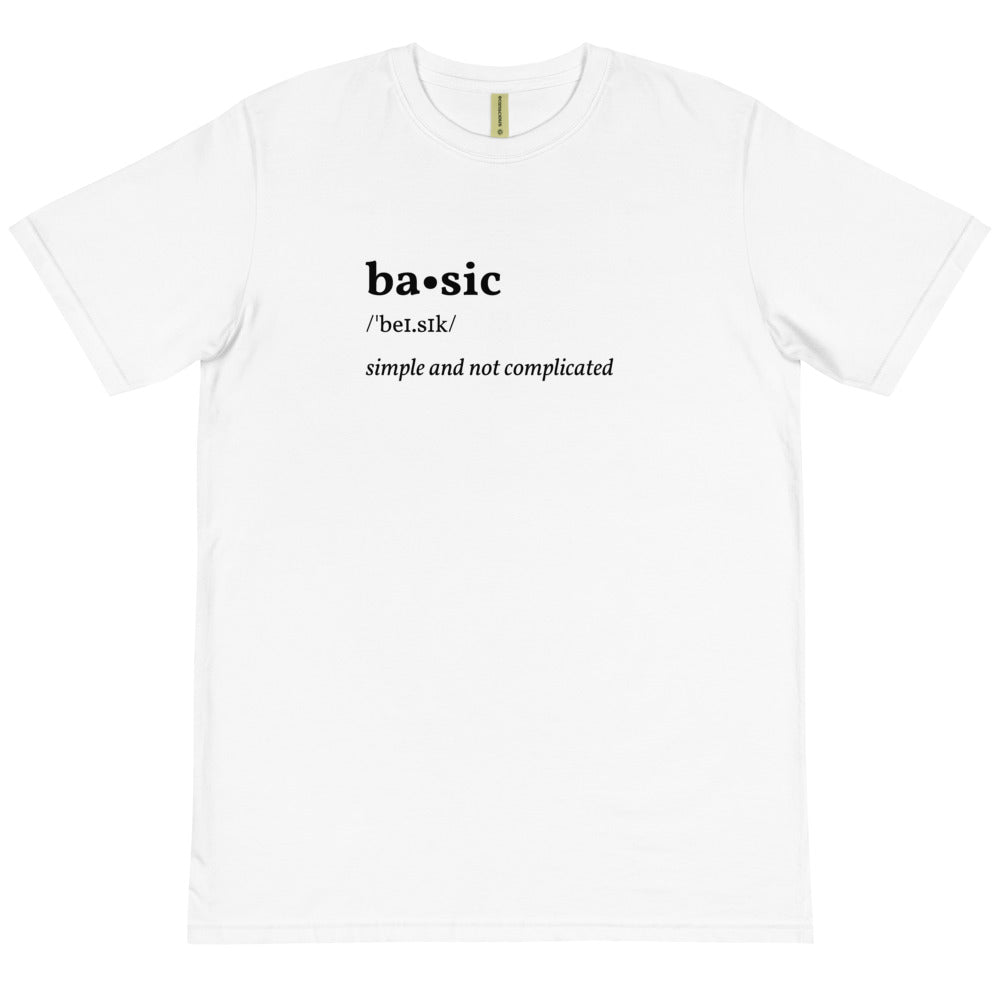 Basic Definition White Organic T-Shirt | The Therapeutic Alpaca