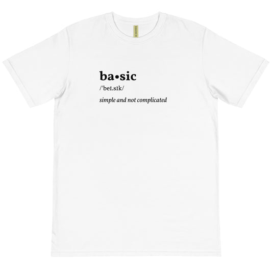Basic Definition White Organic T-Shirt | The Therapeutic Alpaca
