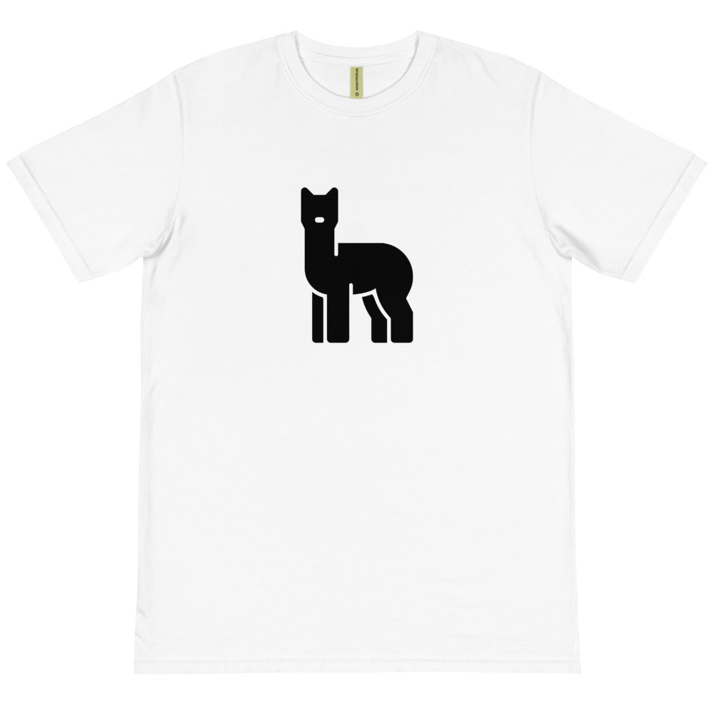 One Alpaca White Organic Unisex T-Shirt| The Therapeutic Alpaca