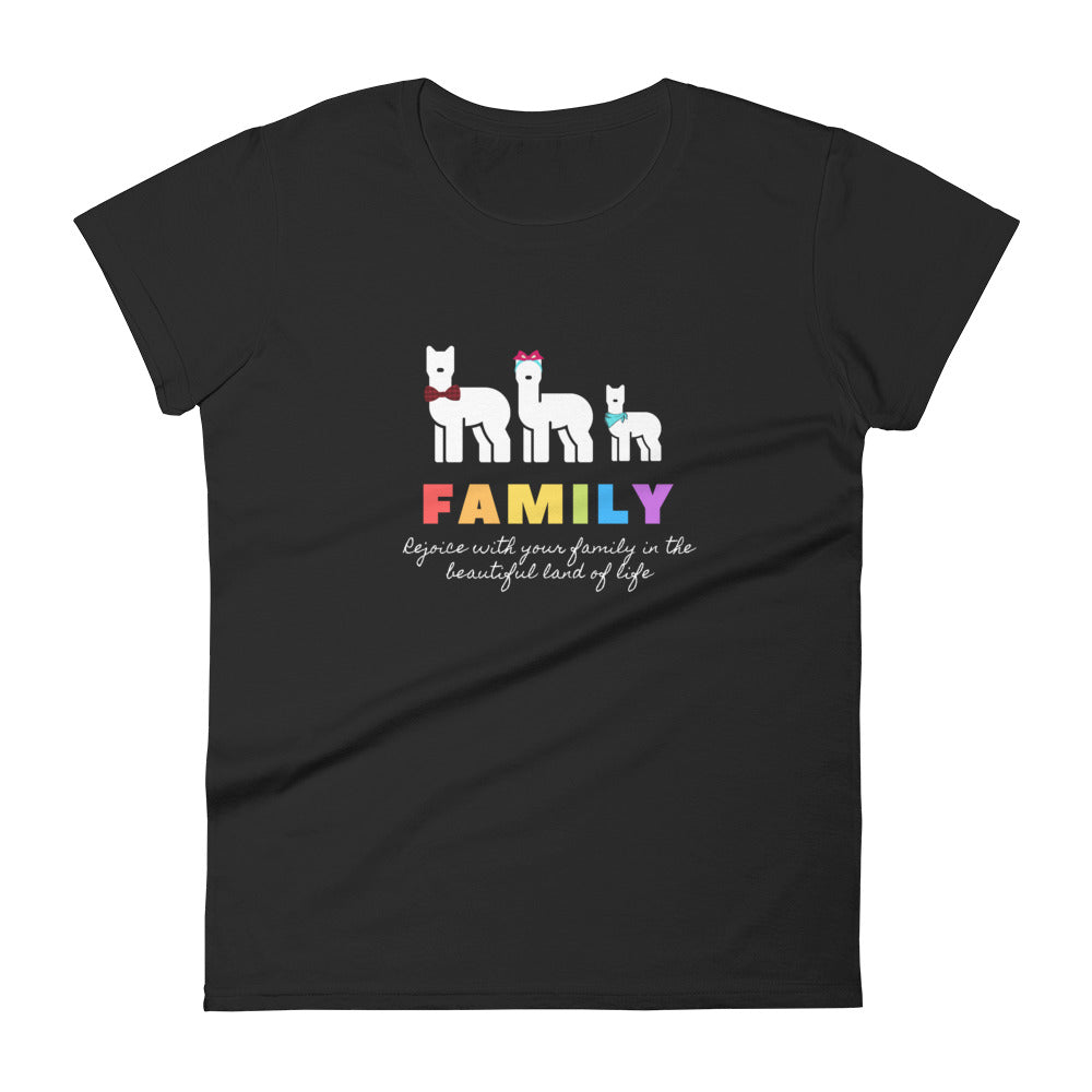 Alpaca Family Women Short Sleeve T-shirt