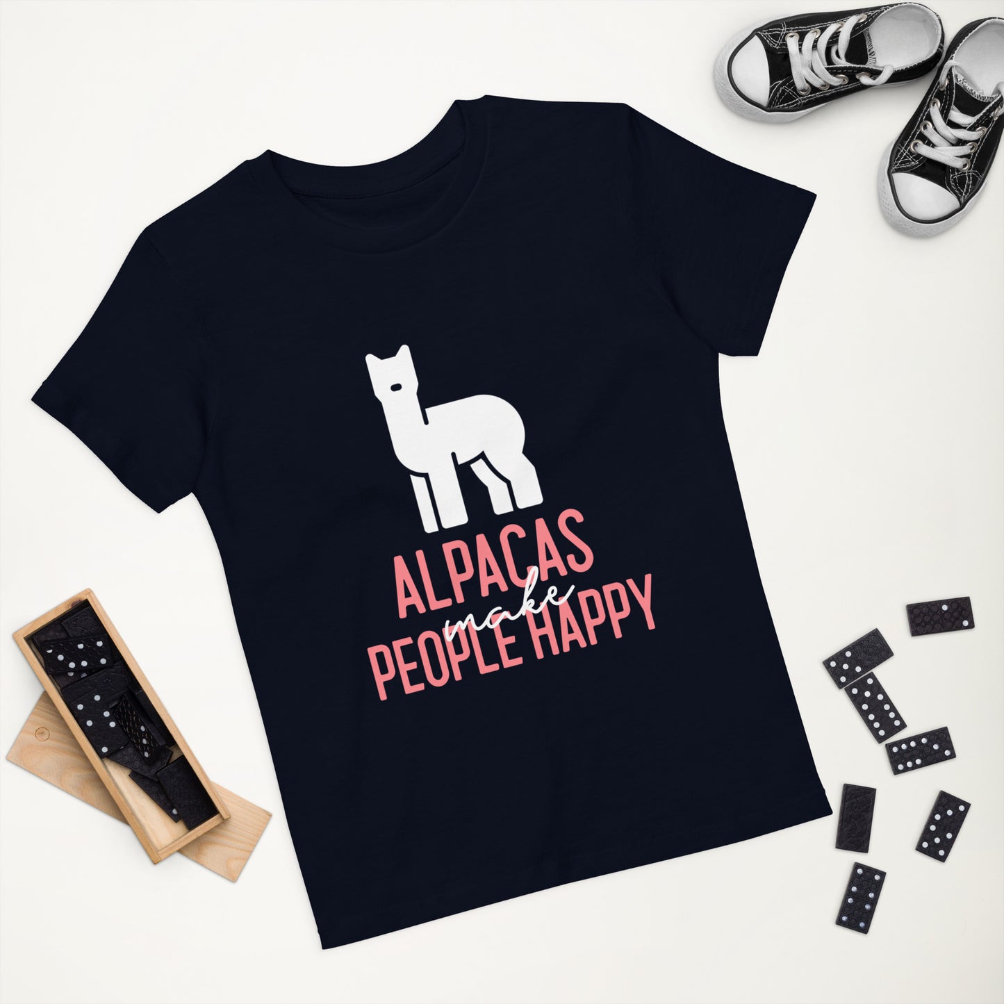 Alpacas Make People Happy Organic cotton kids t-shirt