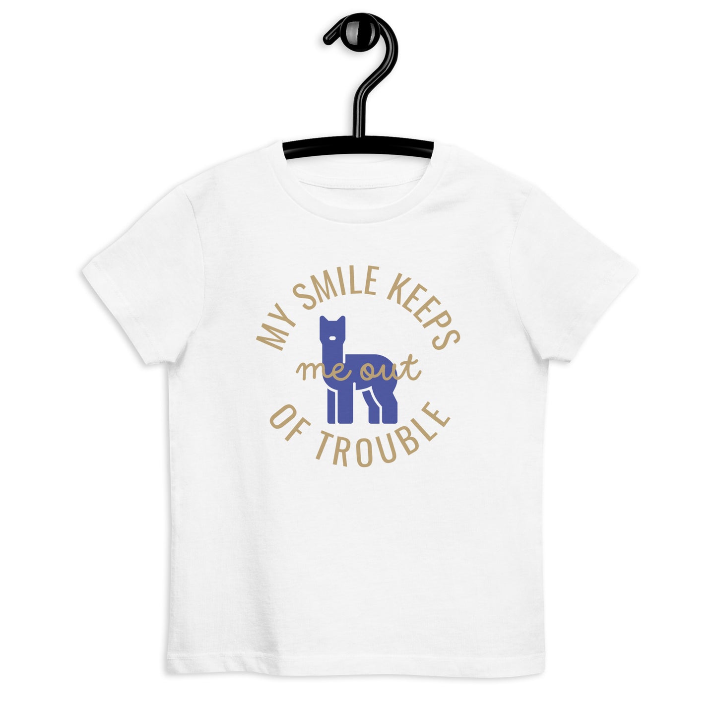 My Smile Keeps Me Out Of Trouble Organic Cotton Kids T-shirt