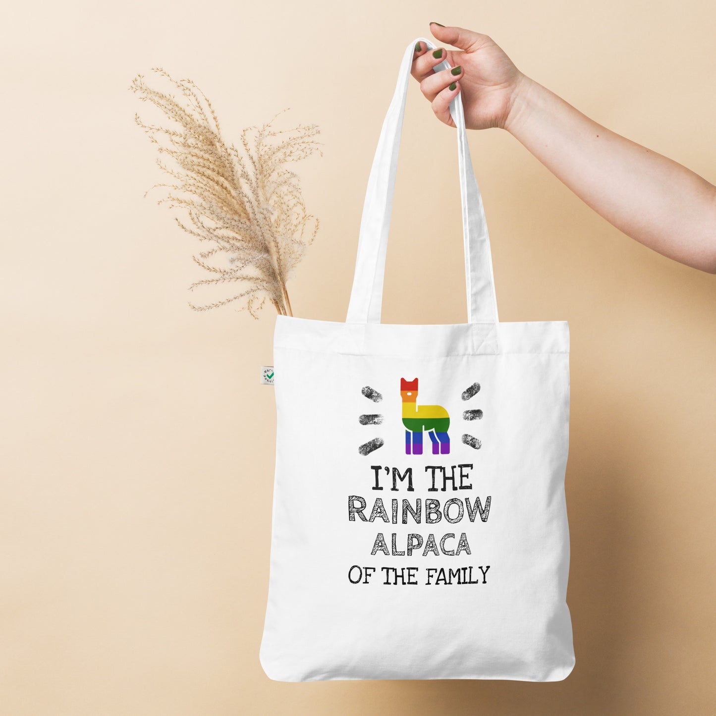 Rainbow Alpaca Organic Fashion Tote Bag
