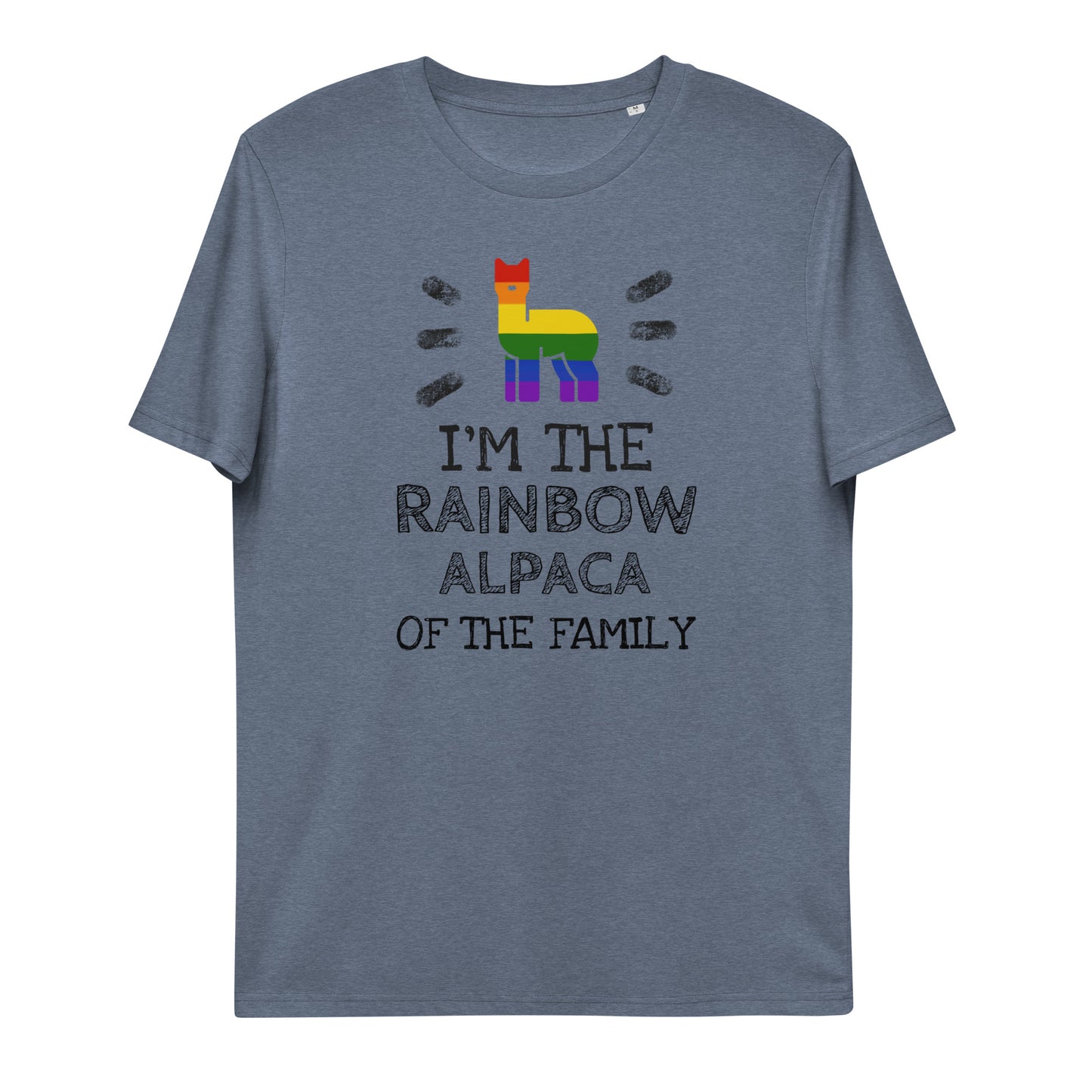 Rainbow Alpaca Unisex organic cotton t-shirt