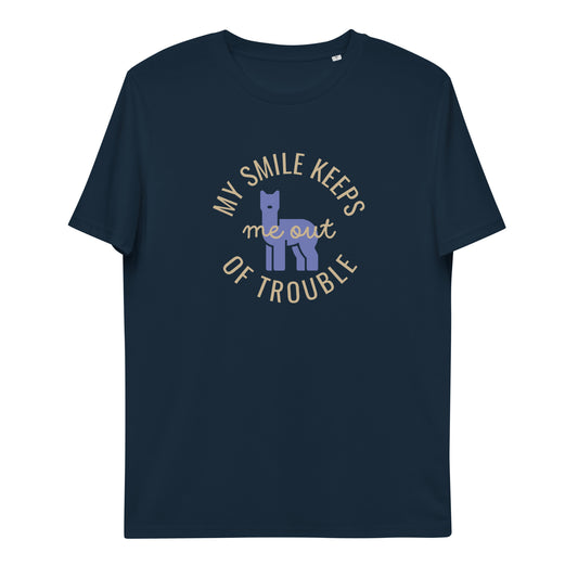 My Smile Keeps Me Out Of Trouble Unisex Organic Cotton T-shirt
