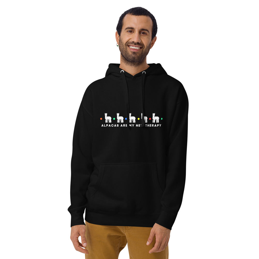 Alpacas Are My New Therapy 100% Cotton Face Unisex Hoodie
