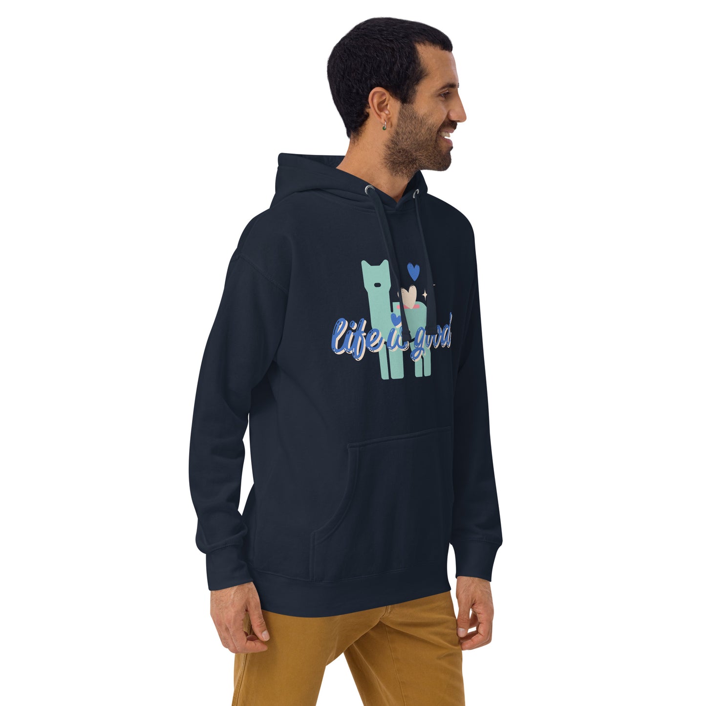 Life Is Good 100% Cotton Face Unisex Hoodie