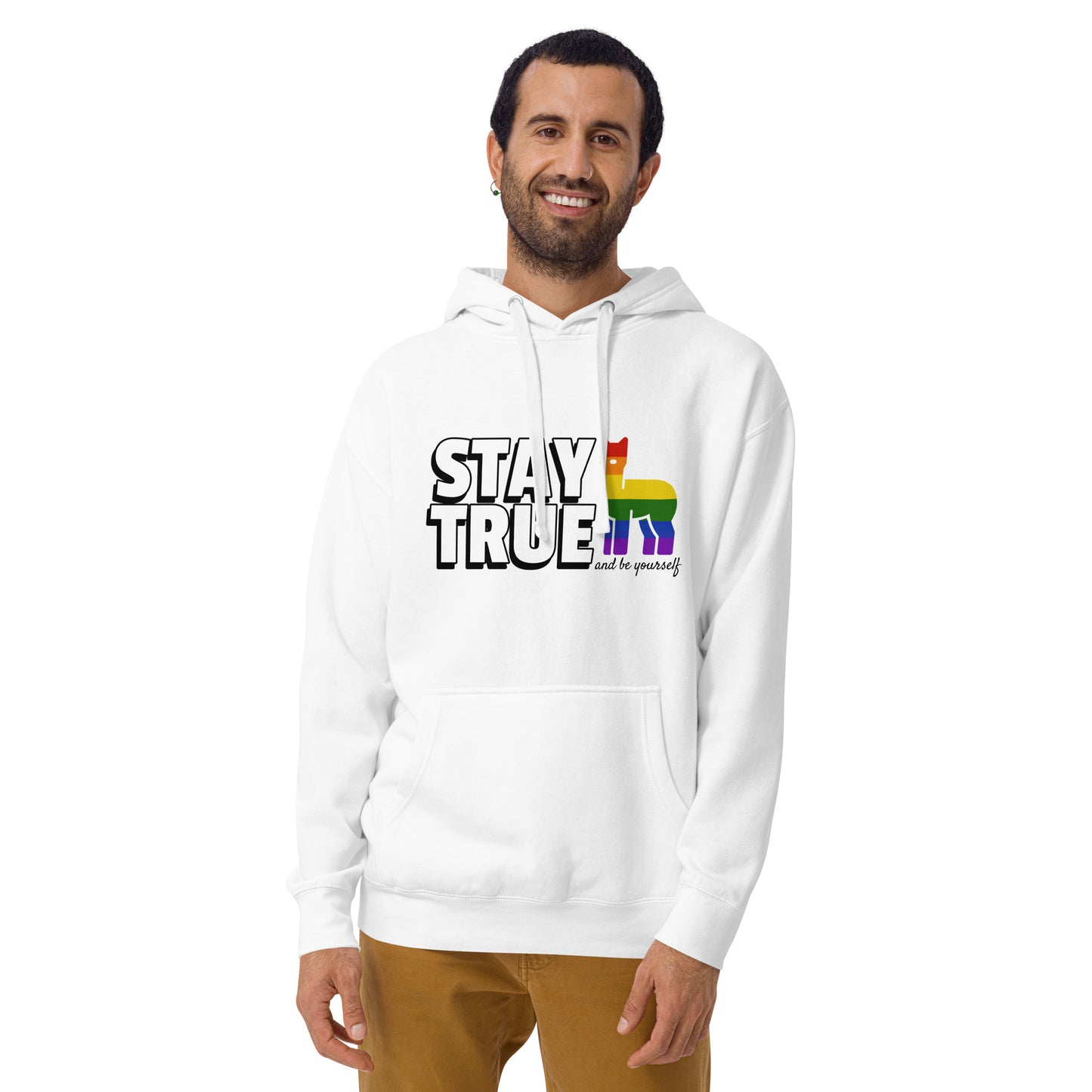 Stay True Be Yourself 100% Cotton Face Unisex Hoodie