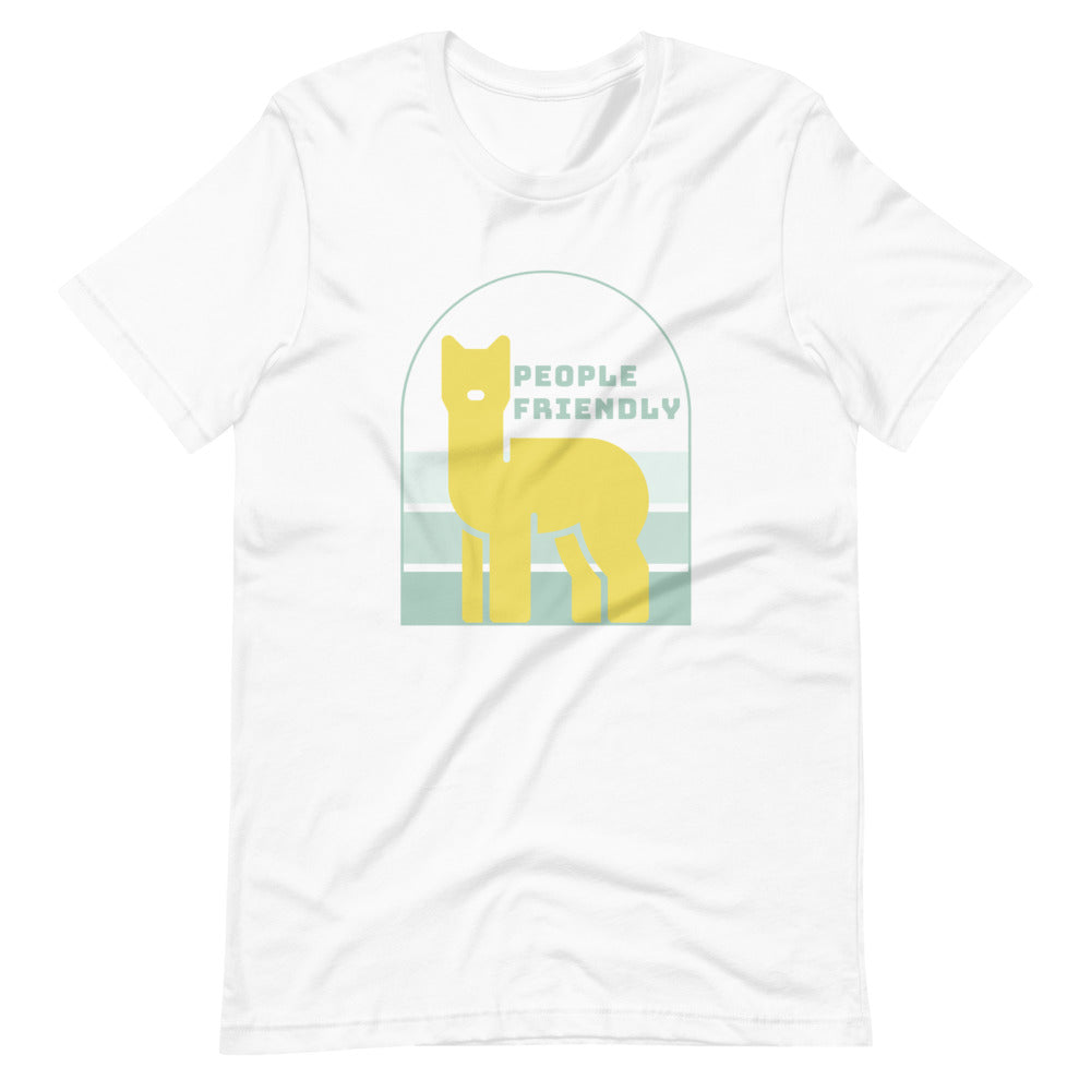 People Friendly Alpaca Short-Sleeve Unisex White T-Shirt